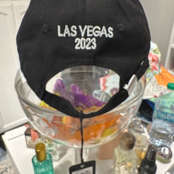 Black Hat with Silver Leaf Embroidery - Picture 2 of 5